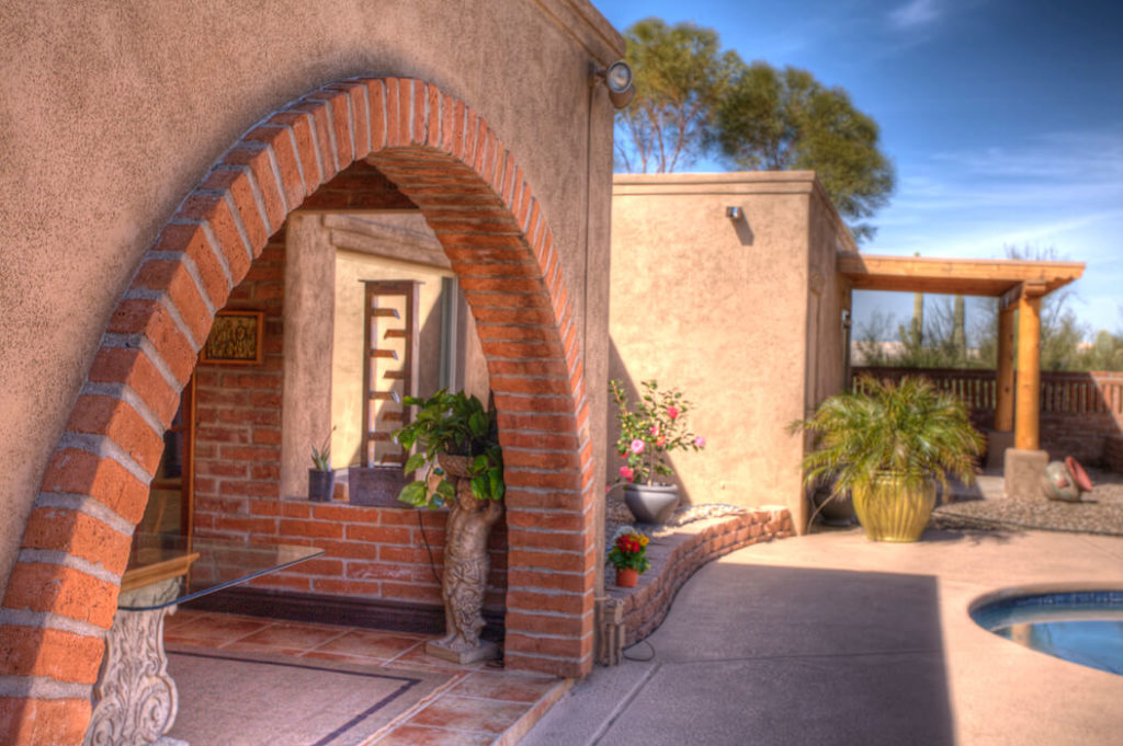 outdoor remodeling in Tucson with arched entryway