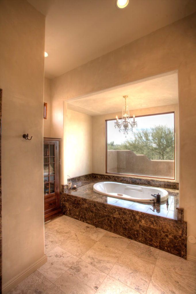 large soaking tub in master suite