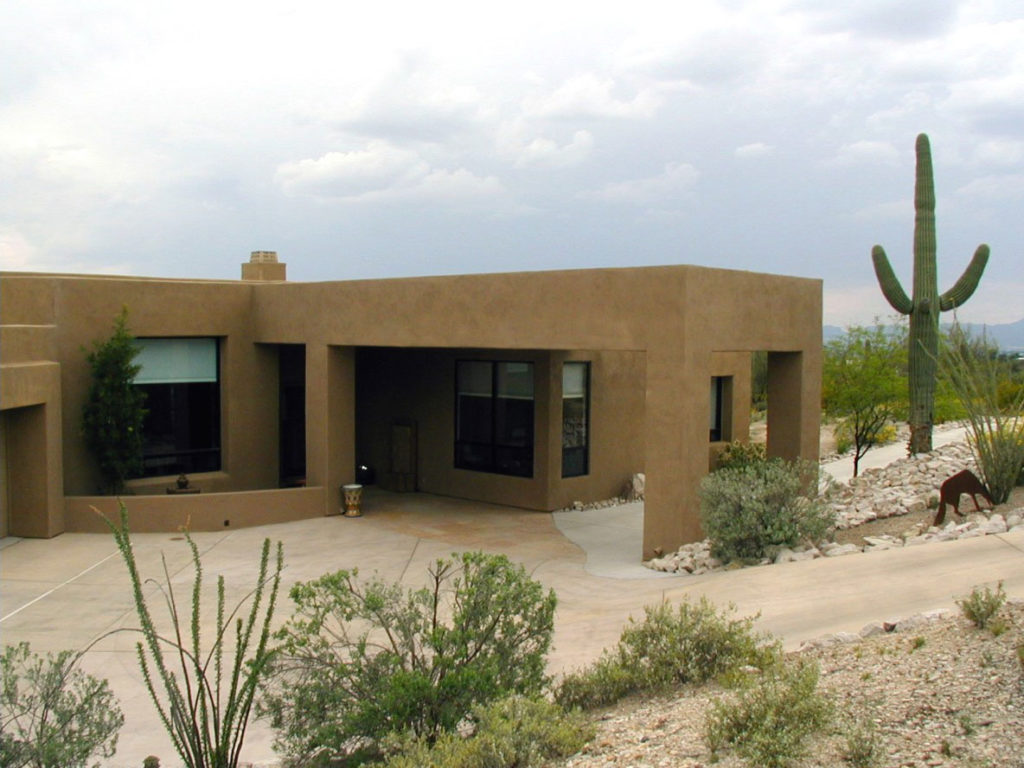 new home remodel in Tucson with stucco walls