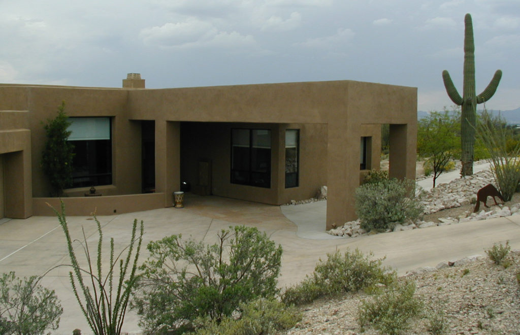 new home remodel in Tucson with covered driveway